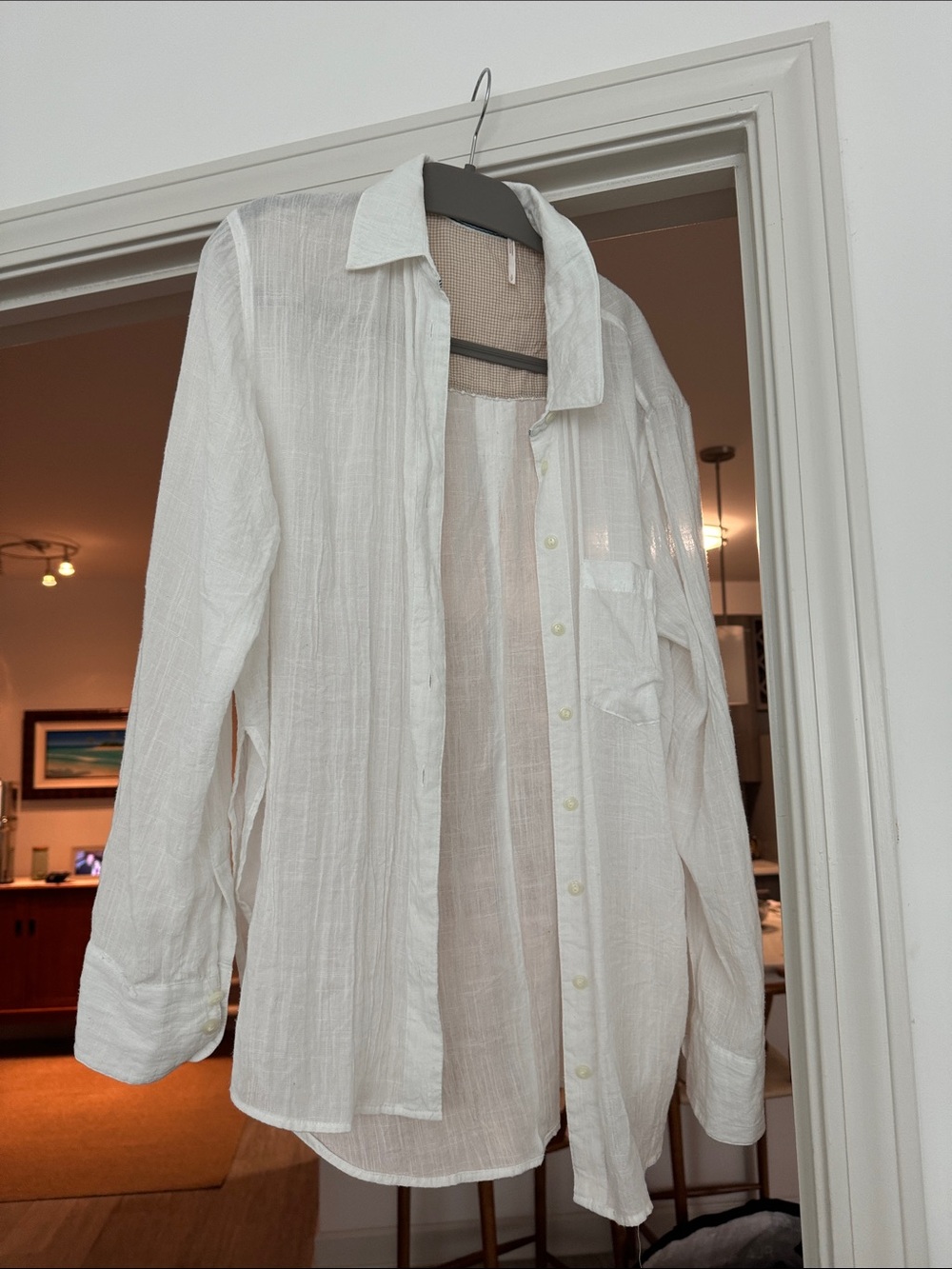 Free people Lightweight White Button-Up Shirt